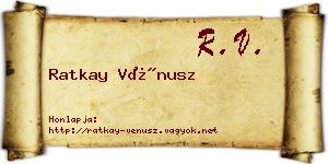 Ratkay Vénusz névjegykártya